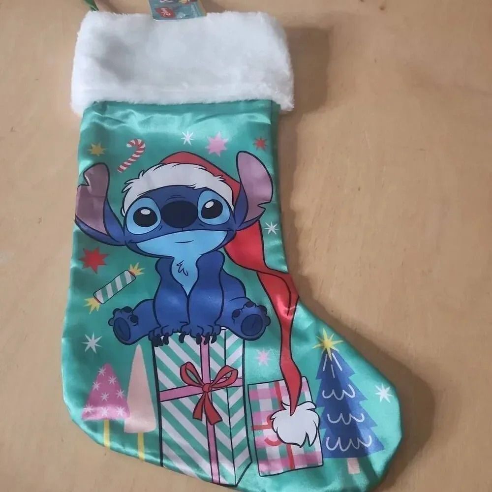 Disney Blue and Red Stitch Holiday Stocking
